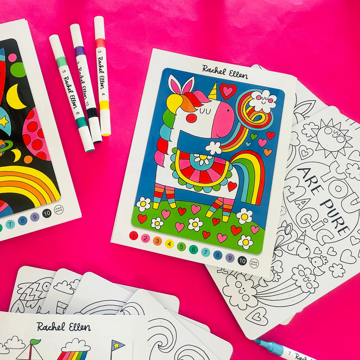 Pre order - Colour by Numbers Kit - Unicorns &amp; Rainbows