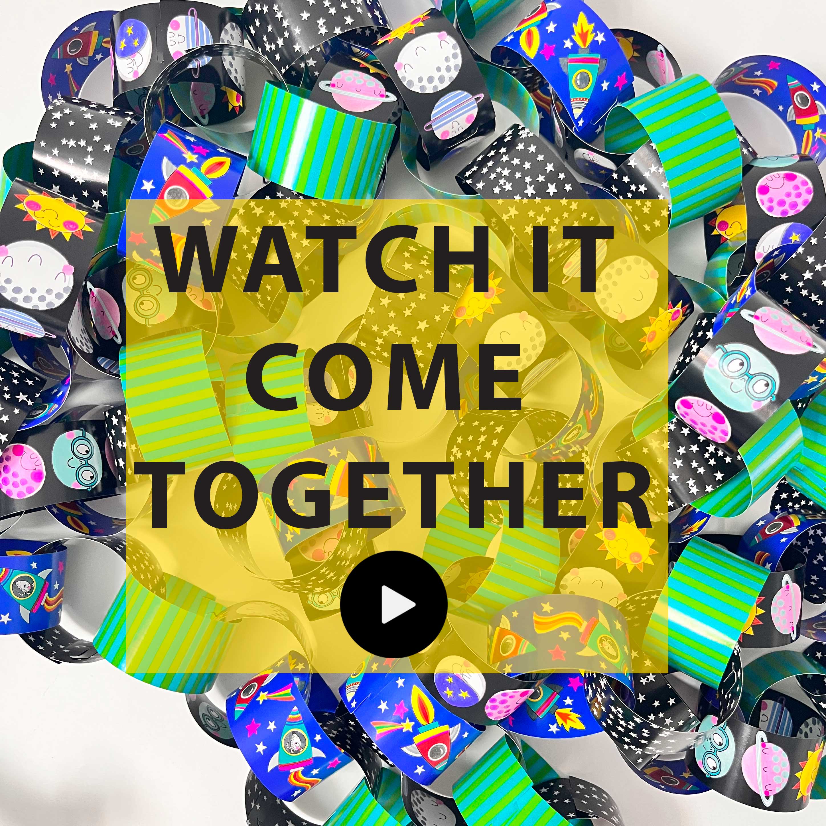 Space Themed Party Paper Chain Kit