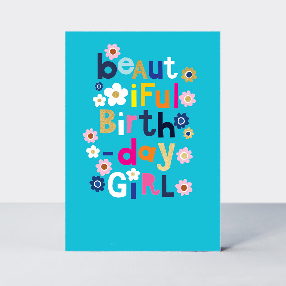Checkmate - Beautiful Birthday Girl/Floral Blue