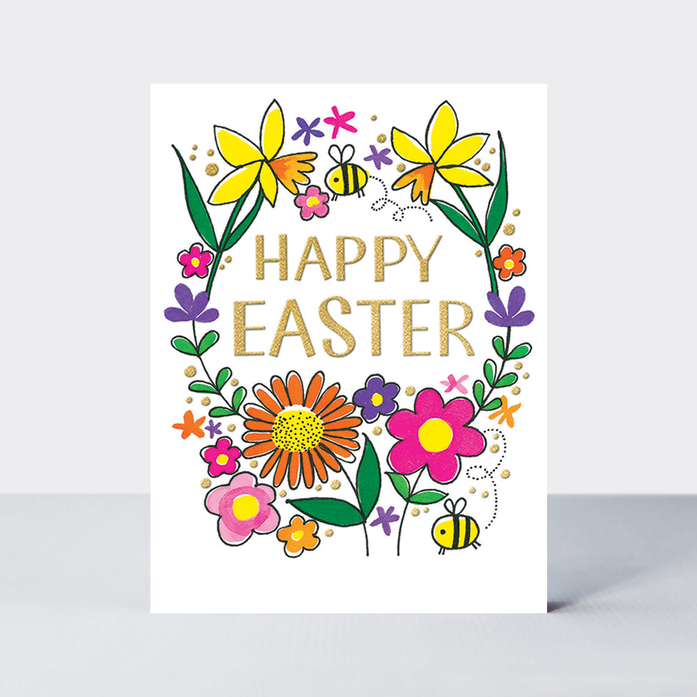 Easter Foiled Pack of 10 Notecards - Easter Bunny