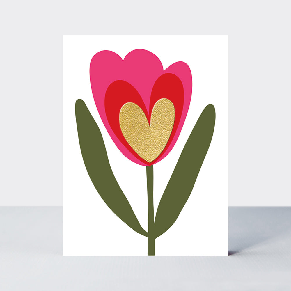 Foiled pack of 10 notecards - Tulip Heart