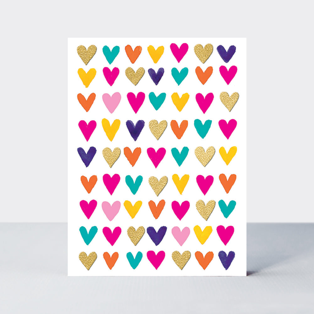 Foiled Pack of 10 notecards - Hearts