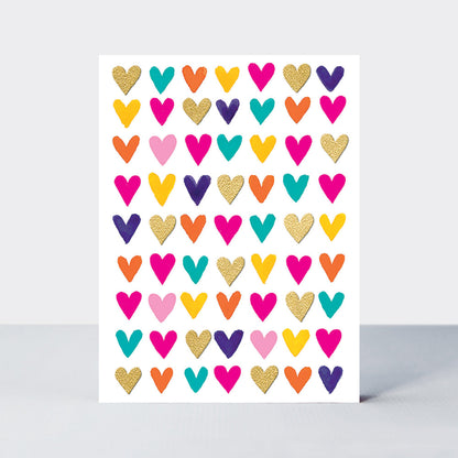 Foiled Pack of 10 notecards - Hearts