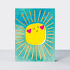 Foiled pack of 10 notecards - Sunshine/blank