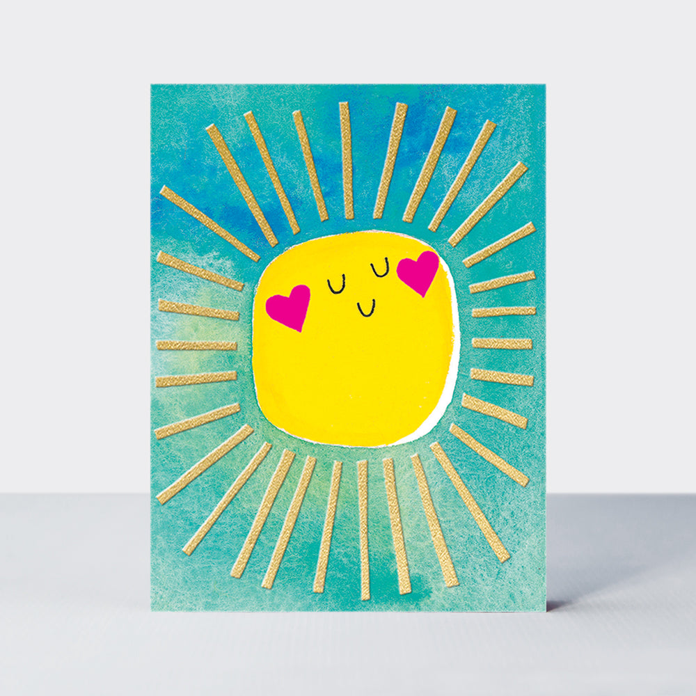 Foiled pack of 10 notecards - Sunshine/blank