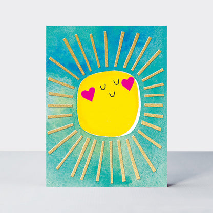 Foiled pack of 10 notecards - Sunshine/blank
