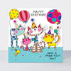 Side by Side - Happy Birthday/Party Cats & Balloons